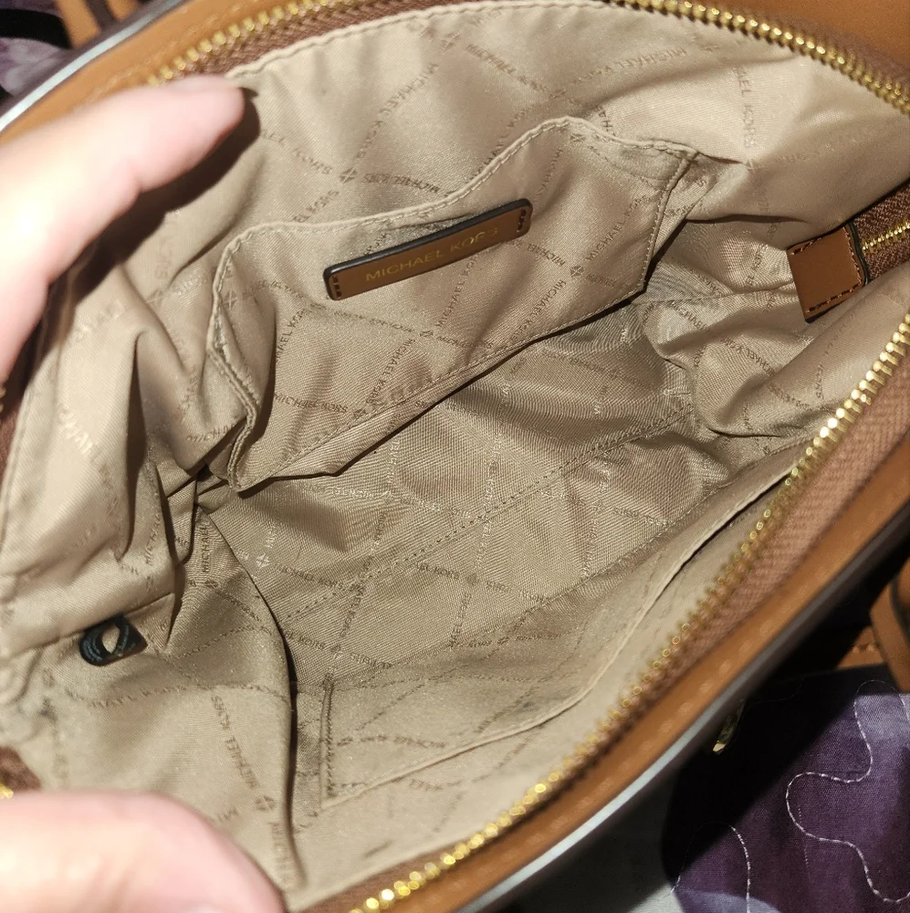 Michael Kors Avril Small Leather Top Zip Satchel with Charm